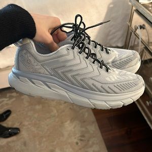 Baby blue hoka worn around twice